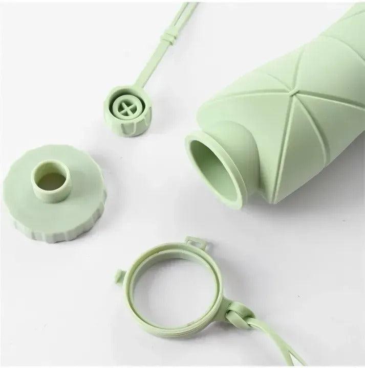 600ML Silicone Folding Water Bottle | Collapsible Travel & Gym Bottle