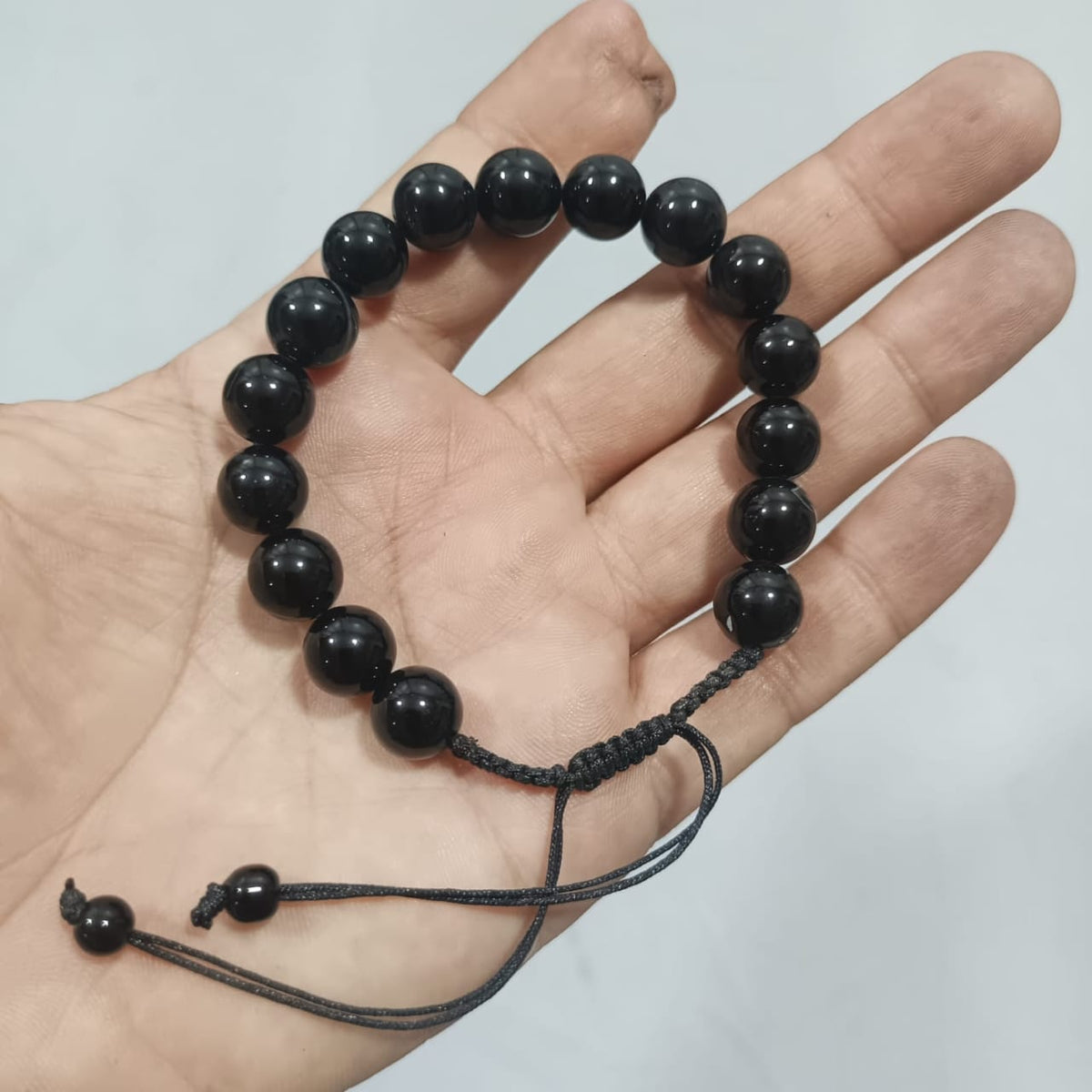 Natural Black Aqeeq Stone Bracelet - Genuine Onyx