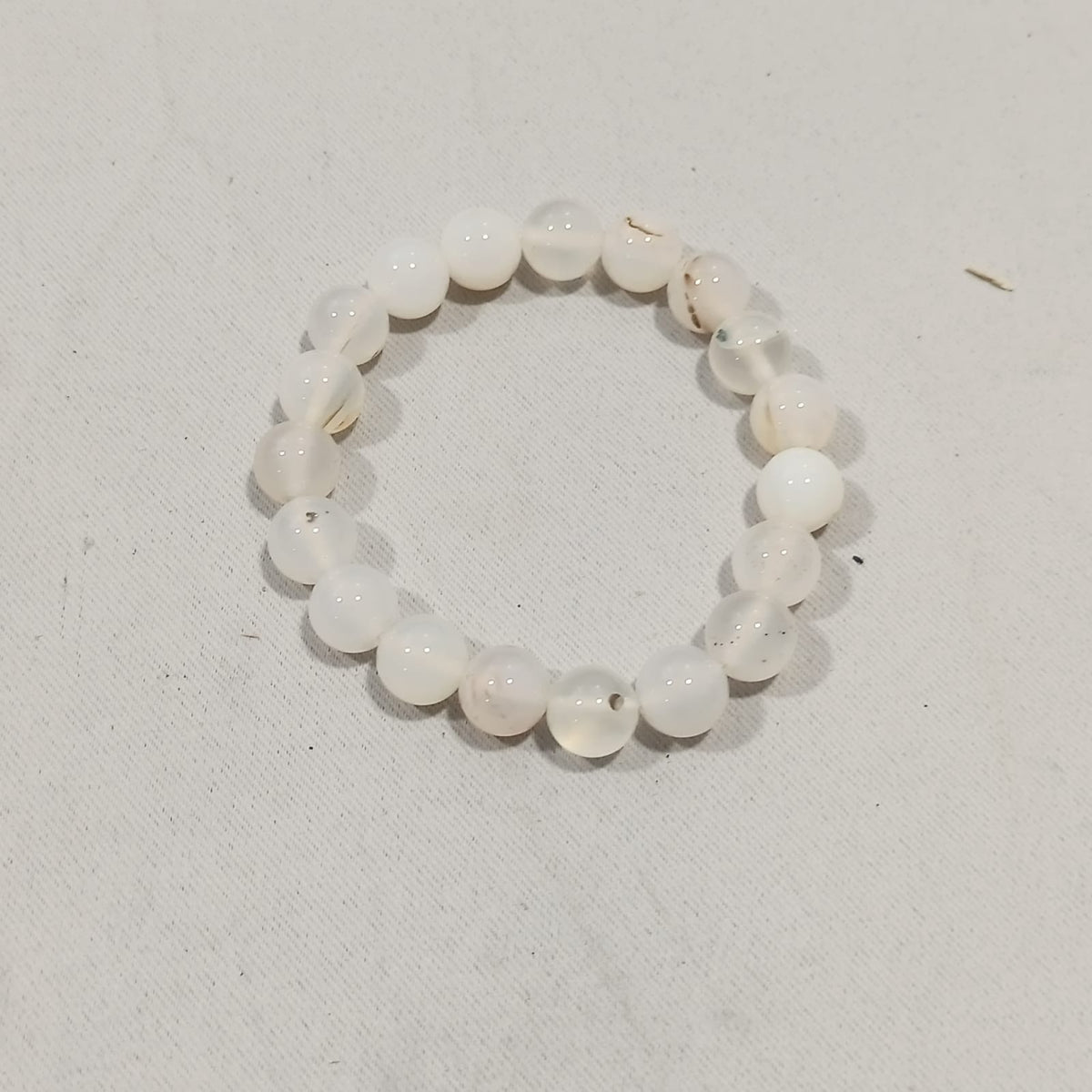 Natural Milky White Aqeeq Stone Bracelet - Genuine