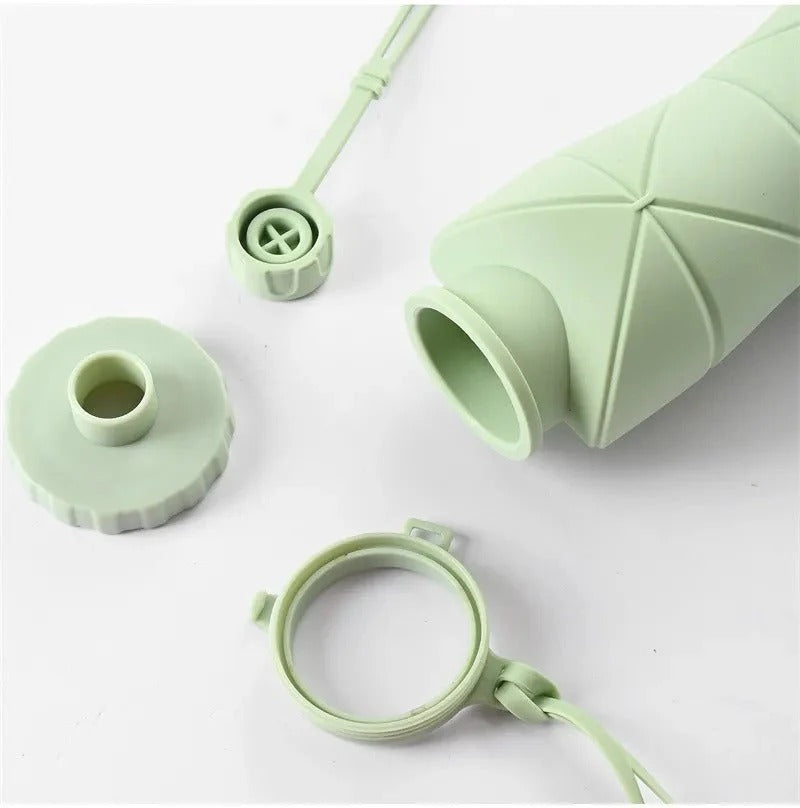 600ML Silicone Folding Water Bottle | Collapsible Travel & Gym Bottle