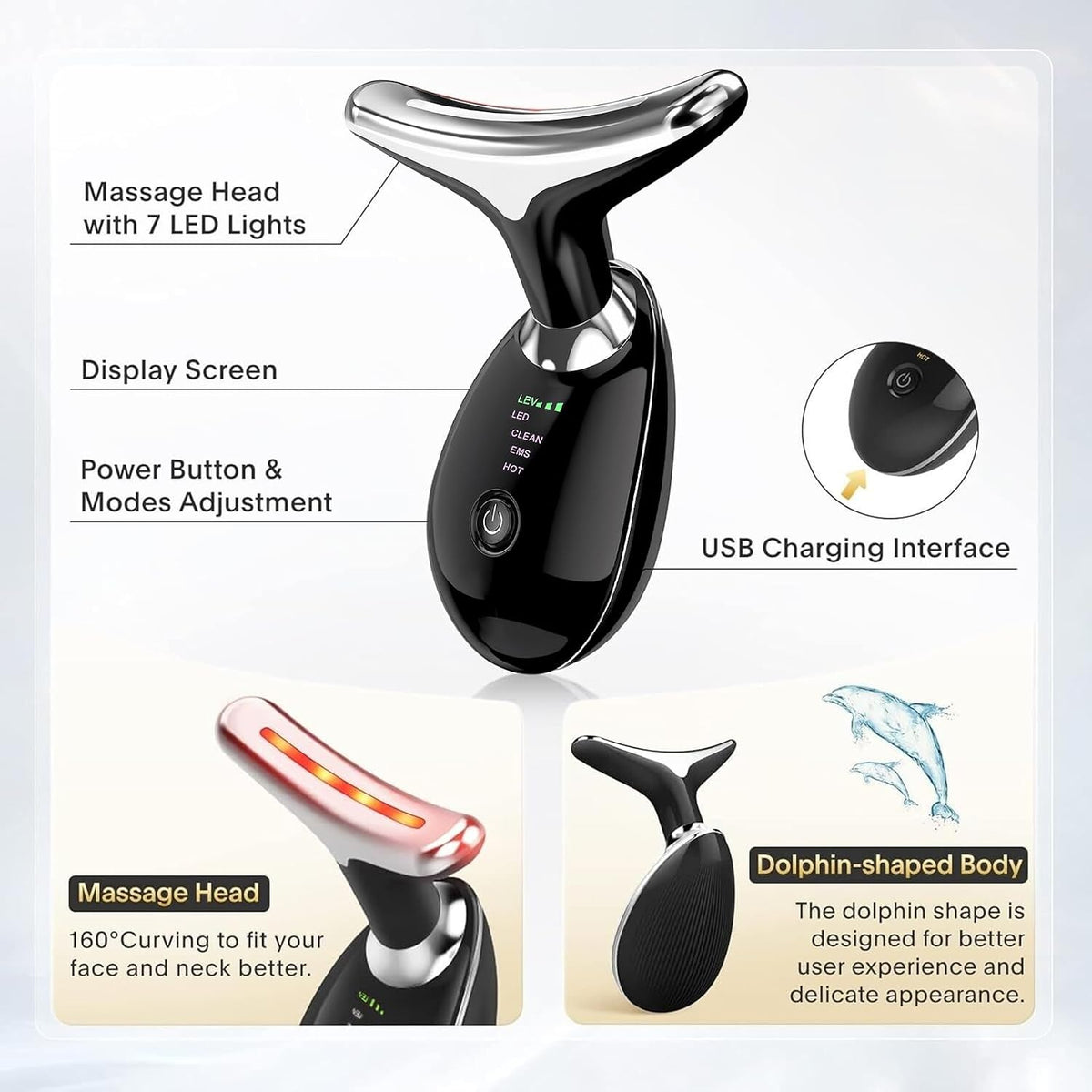 VEGENA Electric Face Massager – 3 Modes Anti-Wrinkle & Skin Tightening Beauty Device