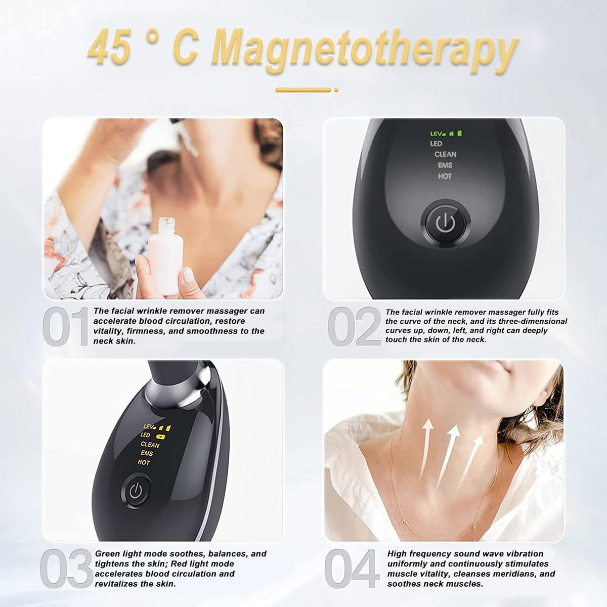 VEGENA Electric Face Massager – 3 Modes Anti-Wrinkle & Skin Tightening Beauty Device